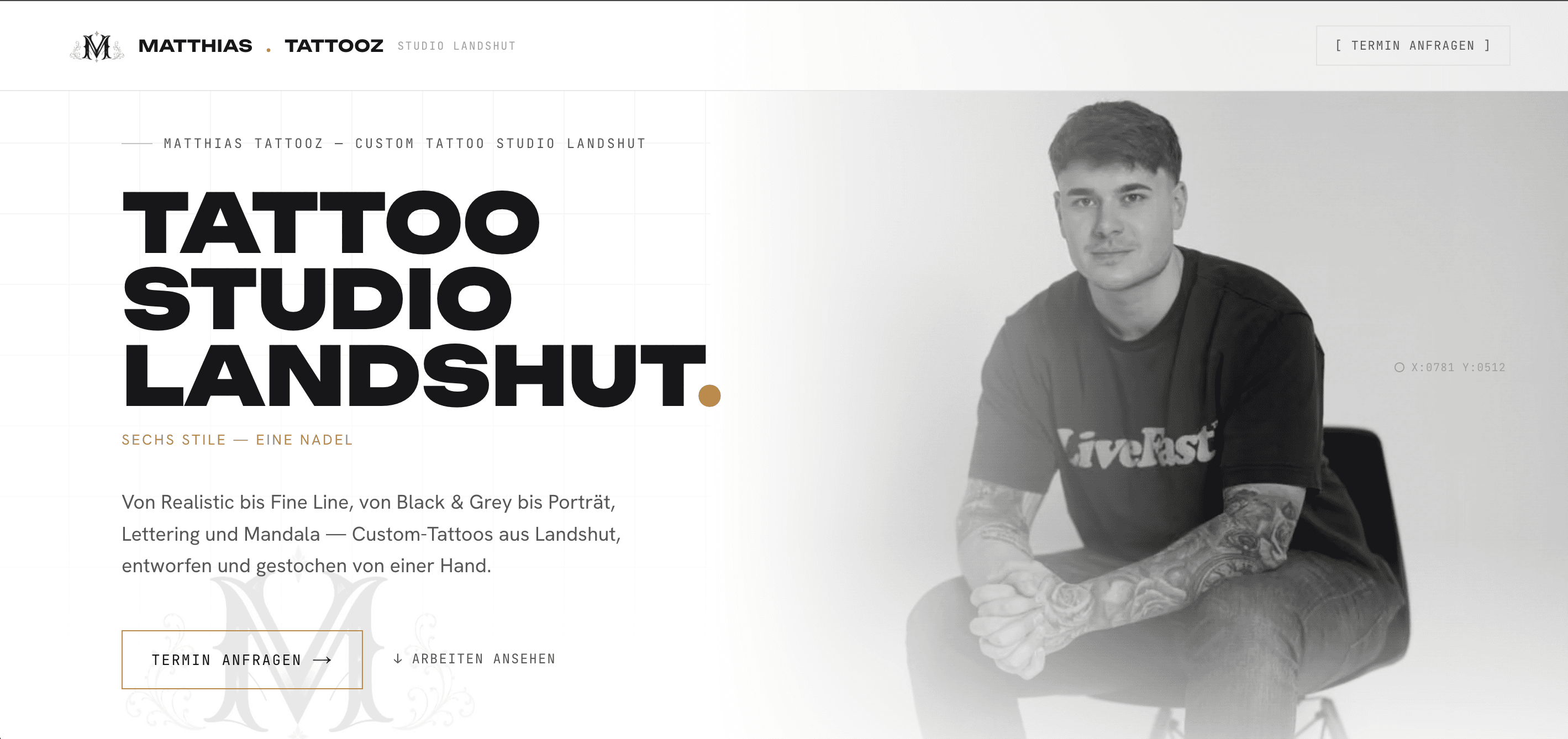 Website-Projekt: Custom-Tattoo-Studio-Projekt in Landshut